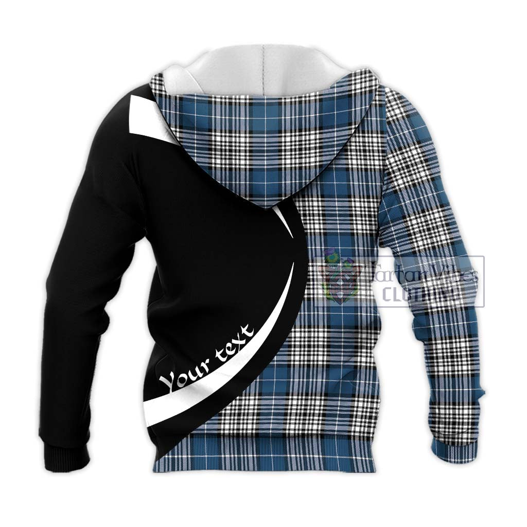 Napier Modern Tartan Knitted Hoodie with Family Crest Circle Style - Tartan Vibes Clothing