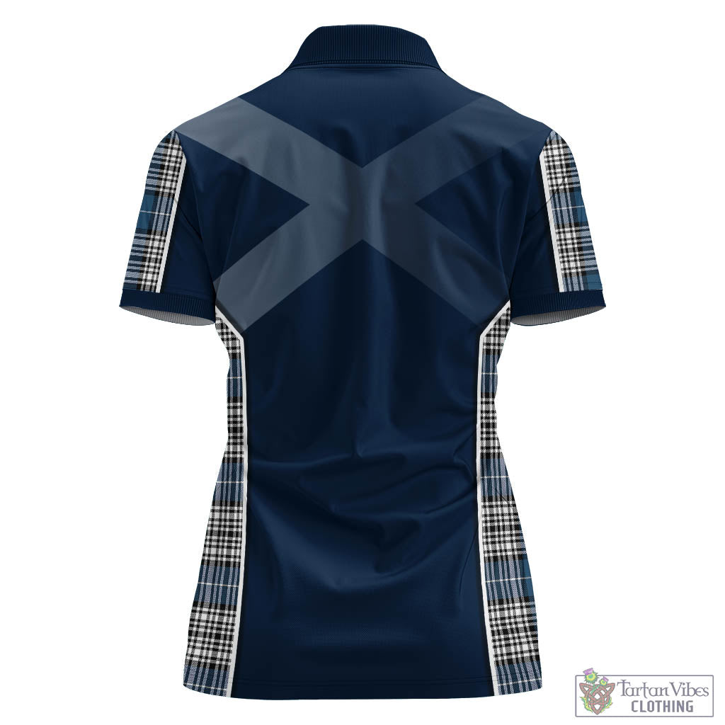 Tartan Vibes Clothing Napier Modern Tartan Women's Polo Shirt with Family Crest and Scottish Thistle Vibes Sport Style