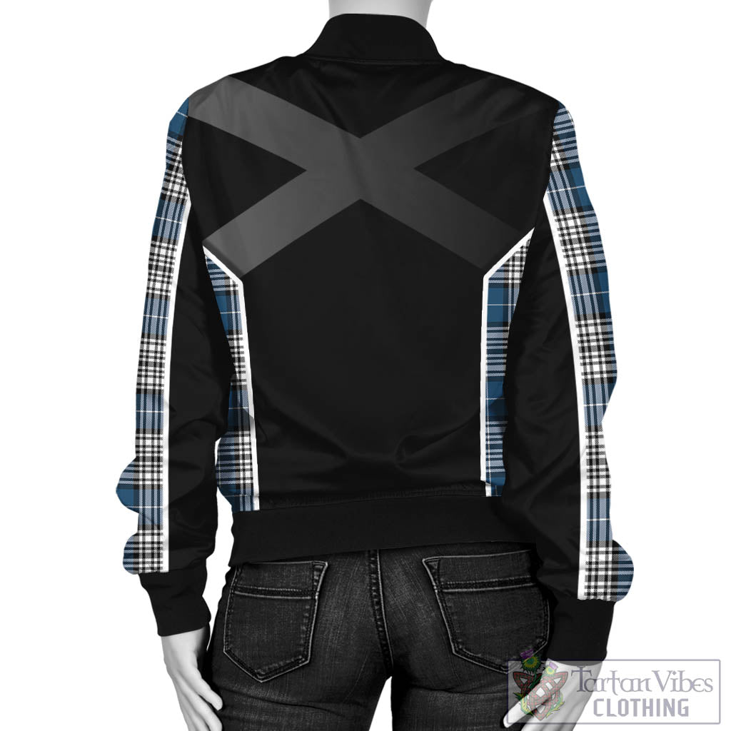 Tartan Vibes Clothing Napier Modern Tartan Bomber Jacket with Family Crest and Scottish Thistle Vibes Sport Style