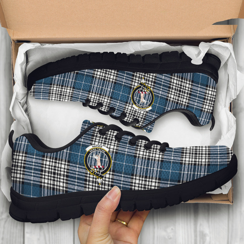 Napier Modern Tartan Sneakers with Family Crest - Tartan Vibes Clothing