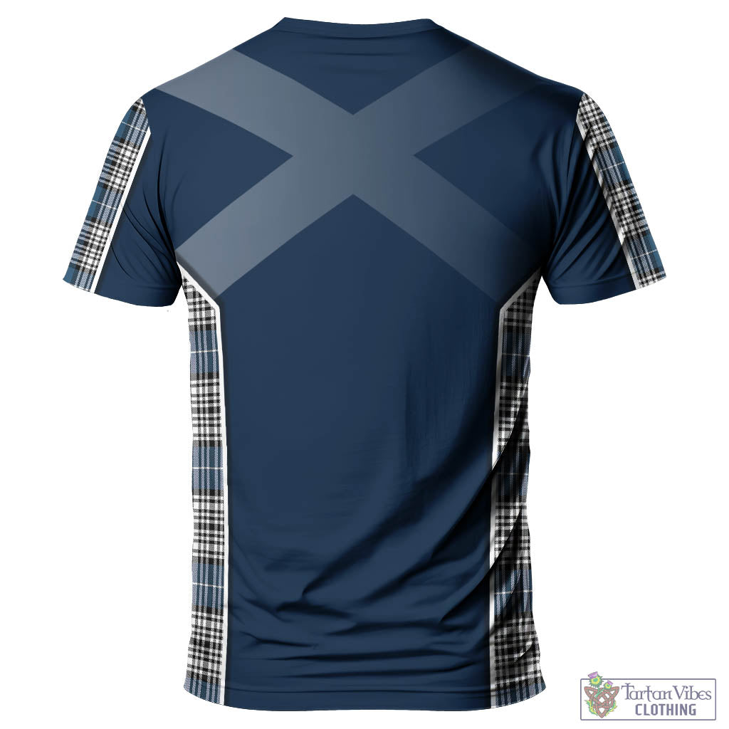 Tartan Vibes Clothing Napier Modern Tartan T-Shirt with Family Crest and Scottish Thistle Vibes Sport Style