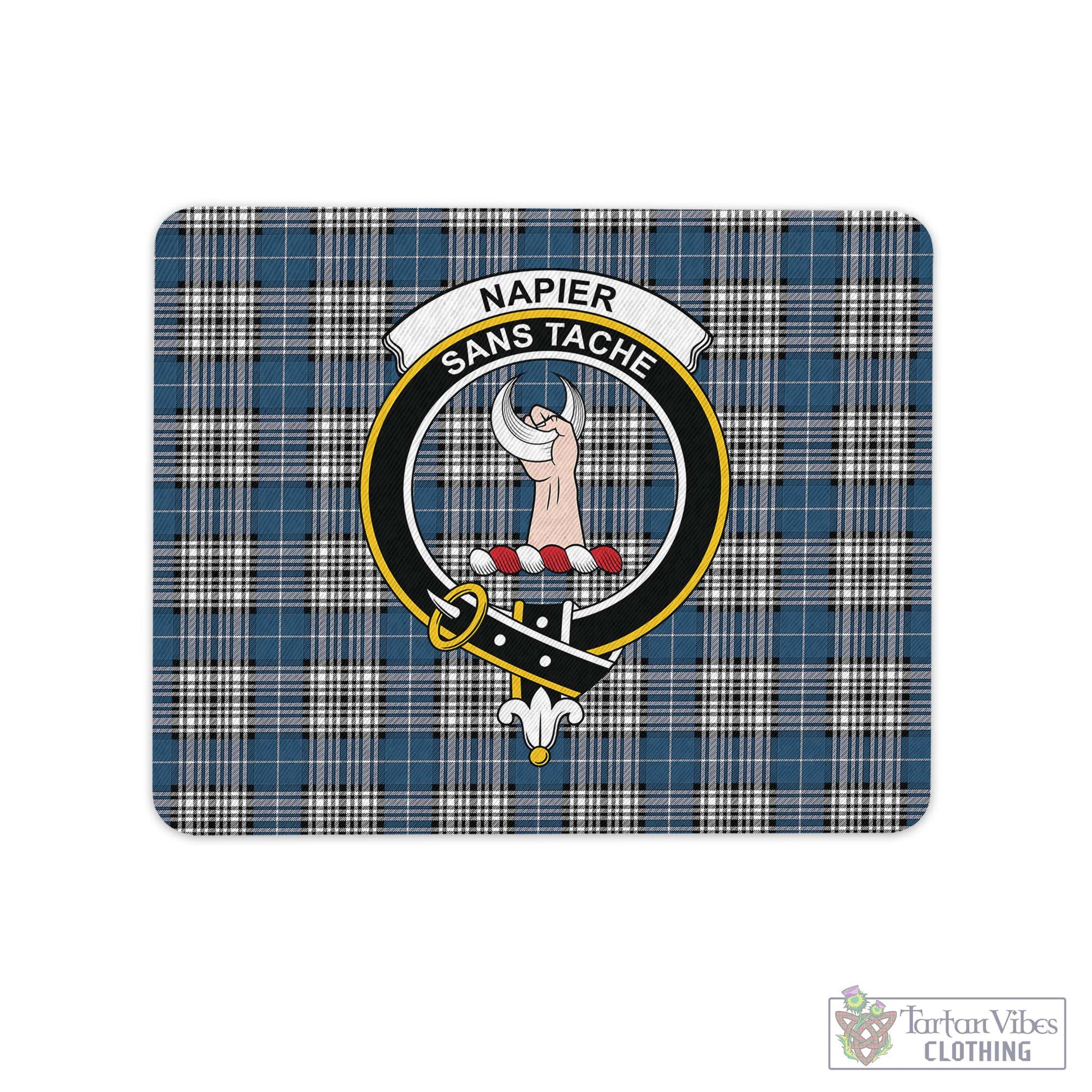 Tartan Vibes Clothing Napier Modern Tartan Mouse Pad with Family Crest