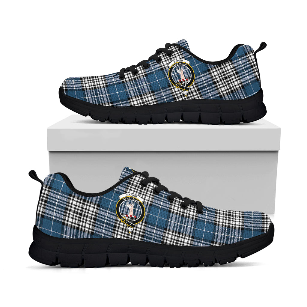 Napier Modern Tartan Sneakers with Family Crest - Tartan Vibes Clothing