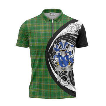 Nash Irish Clan Zipper Polo Shirt Celtic Circle Style Unisex - Tartan Vibes Clothing