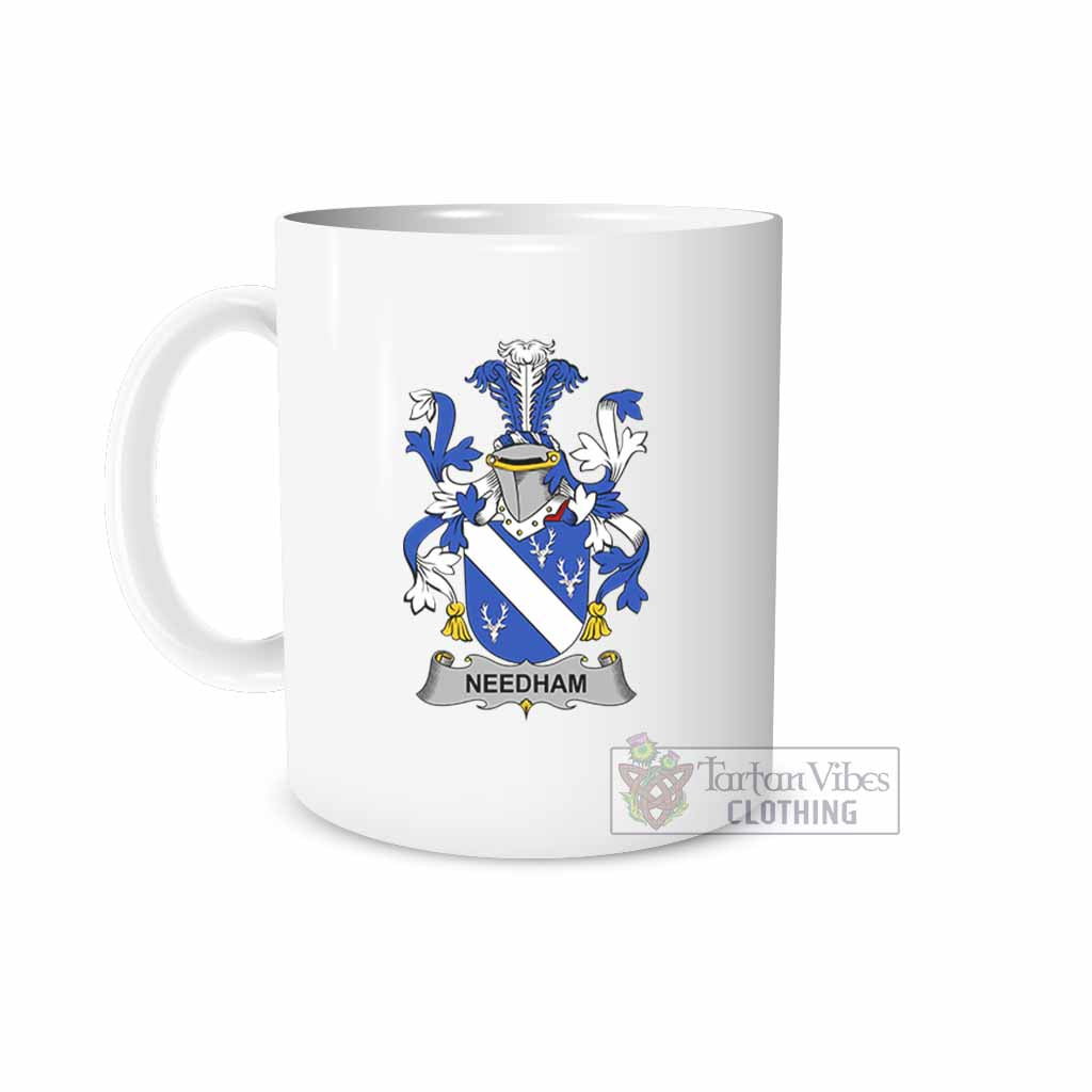 Needham Irish Clan Coat of Arms Ceramic Mug White - 2D-tartanvibesclothing