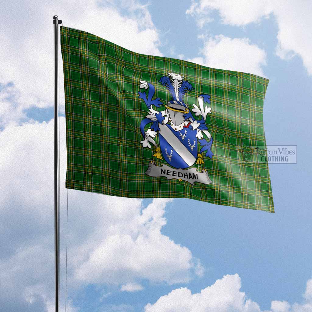 Tartan Vibes Clothing Needham Irish Clan Flag with Coat of Arms