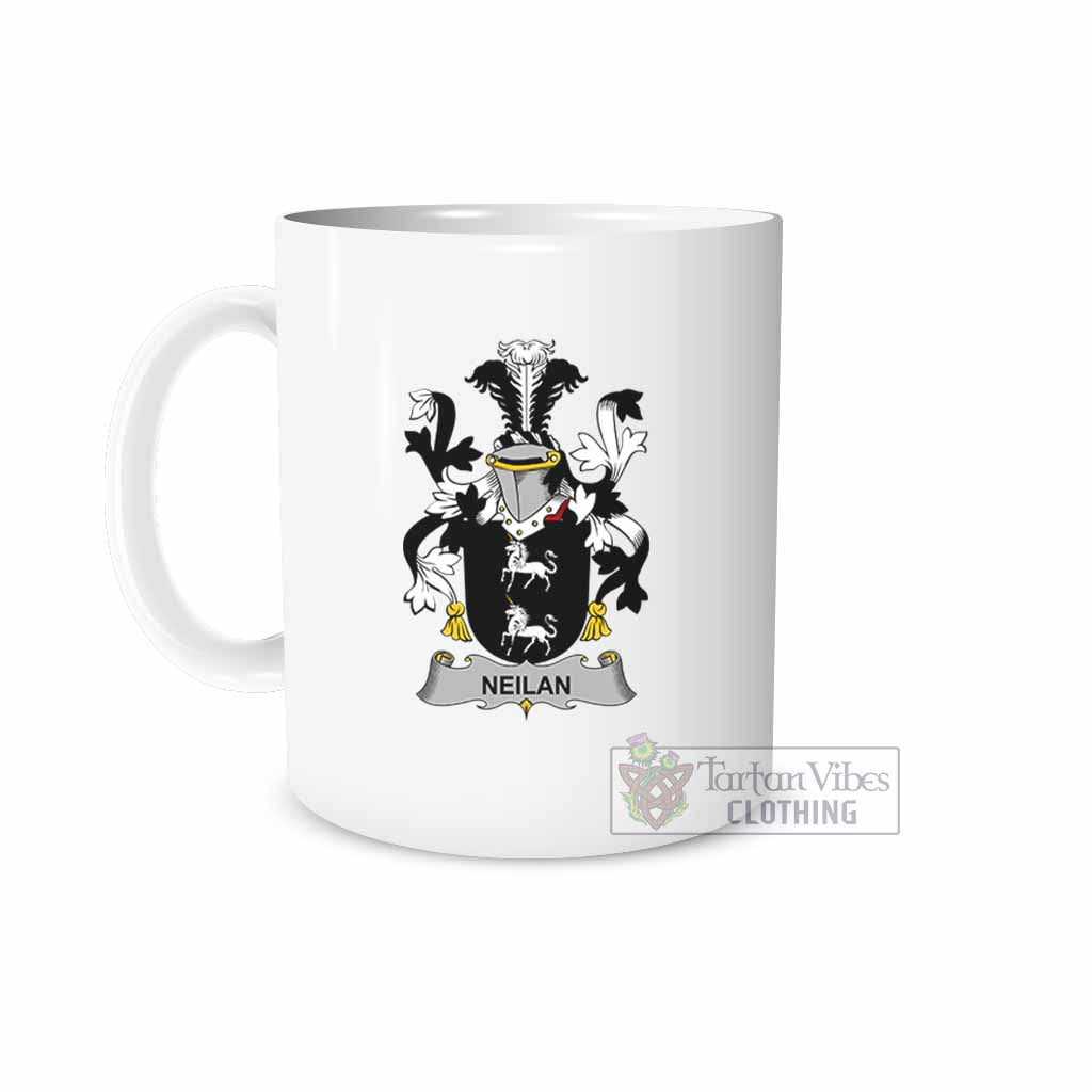 Neilan Irish Clan Coat of Arms Ceramic Mug White - 2D-tartanvibesclothing