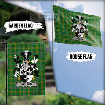 Nelson Irish Clan Tartan Flag with Coat of Arms