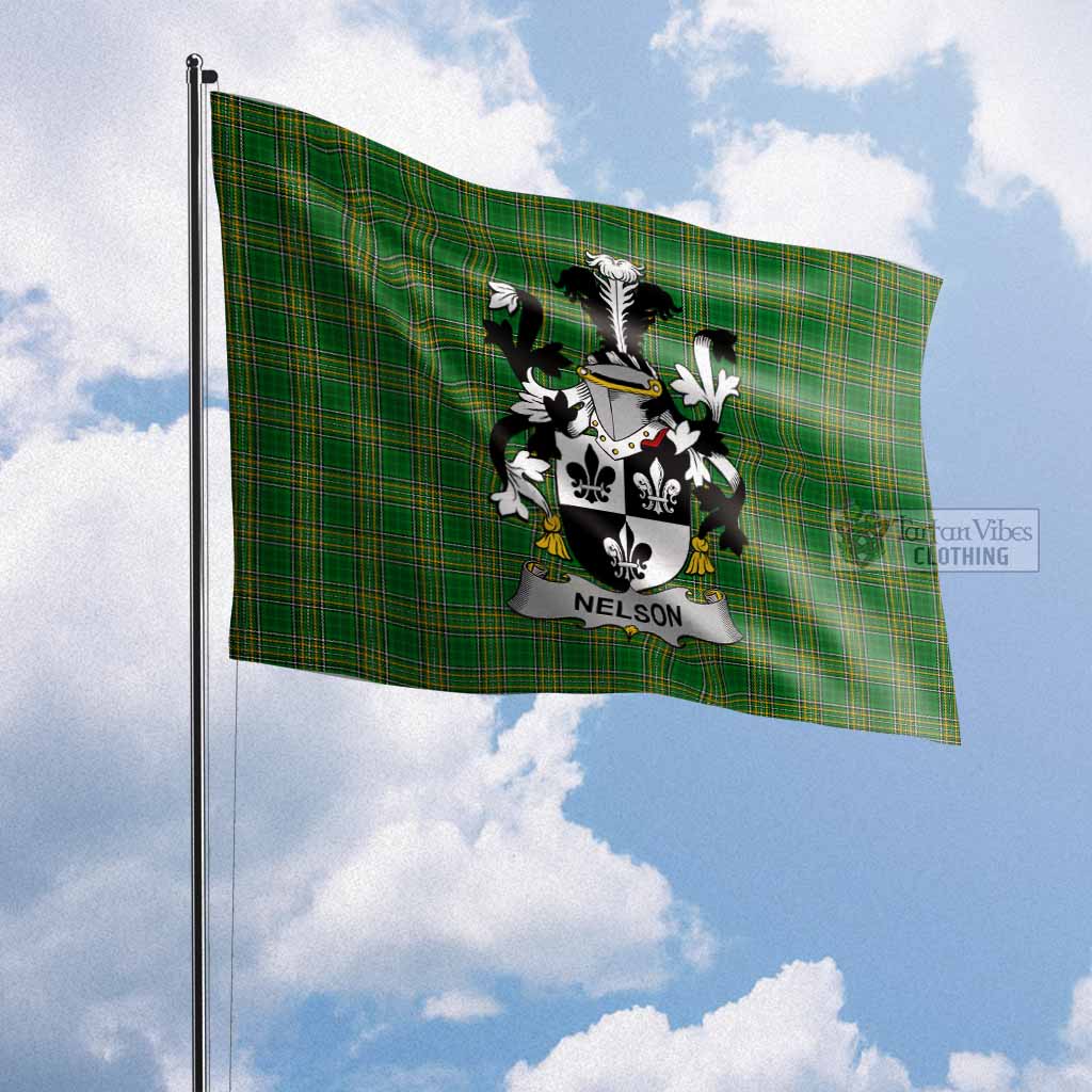 Tartan Vibes Clothing Nelson Irish Clan Flag with Coat of Arms