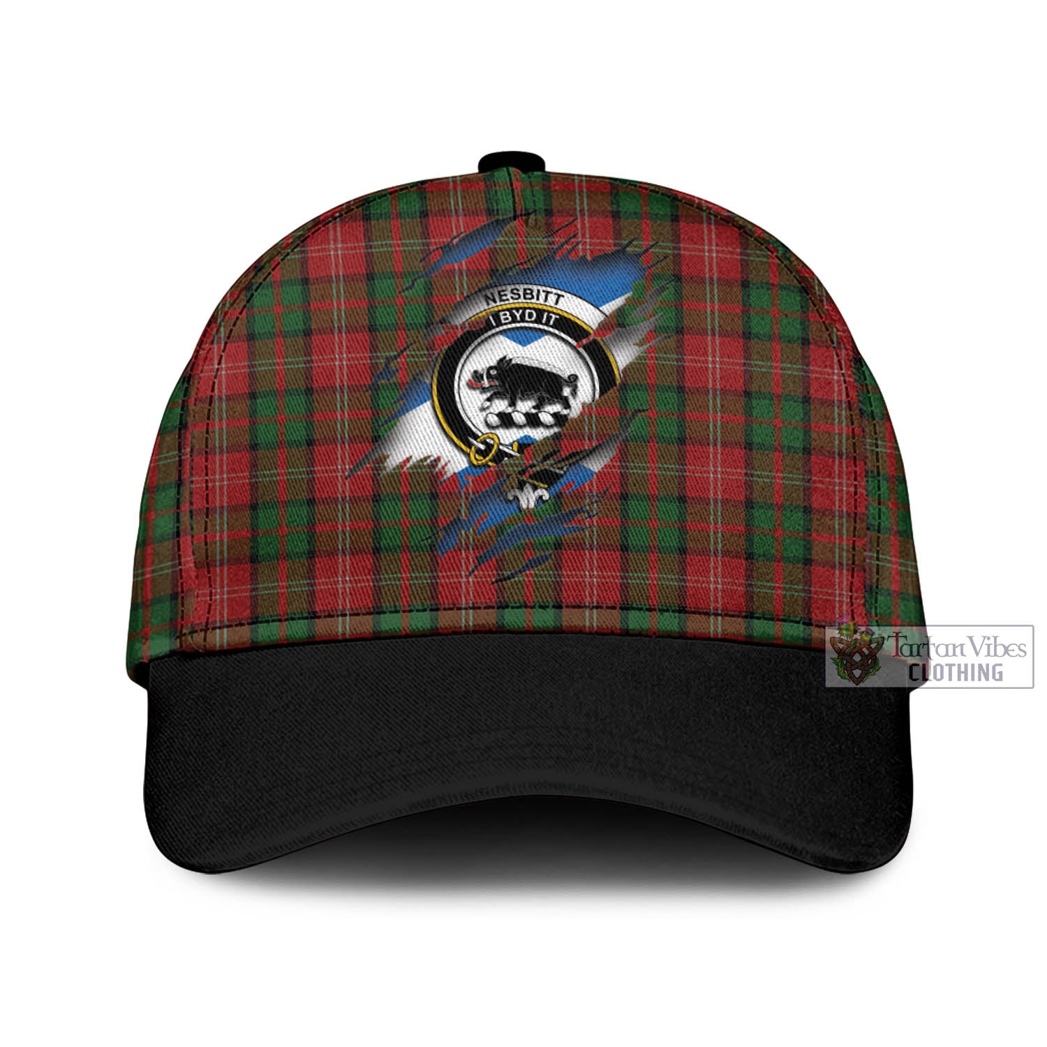 Tartan Vibes Clothing Nesbitt Tartan Classic Cap with Family Crest In Me Style