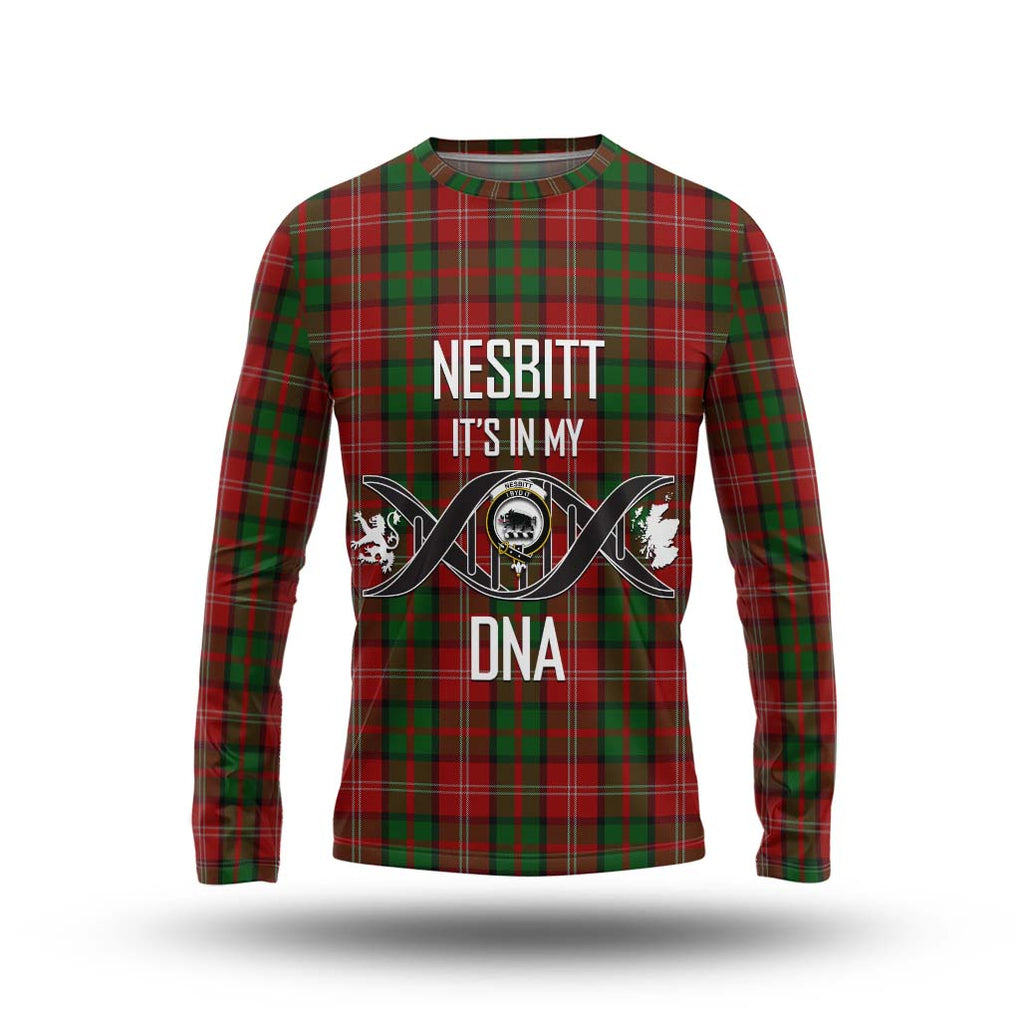 Nesbitt Tartan Long Sleeve T-Shirt with Family Crest DNA In Me Style Unisex - Tartanvibesclothing Shop