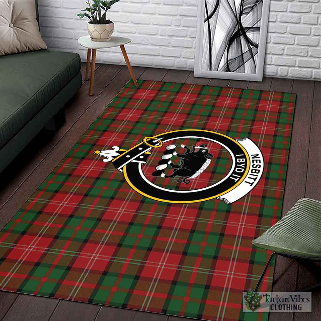 Tartan Vibes Clothing Nesbitt Tartan Area Rug with Family Crest