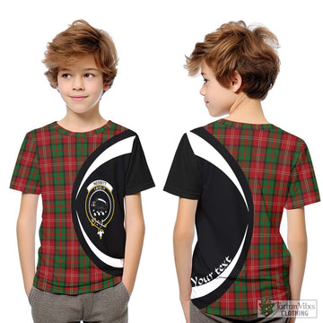 Nesbitt Tartan Kid T-Shirt with Family Crest Circle Style