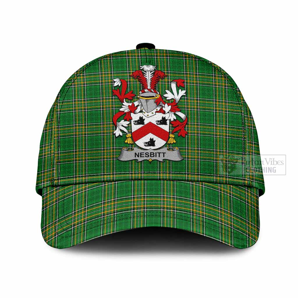 Tartan Vibes Clothing Nesbitt Irish Clan Tartan Classic Cap with Coat of Arms