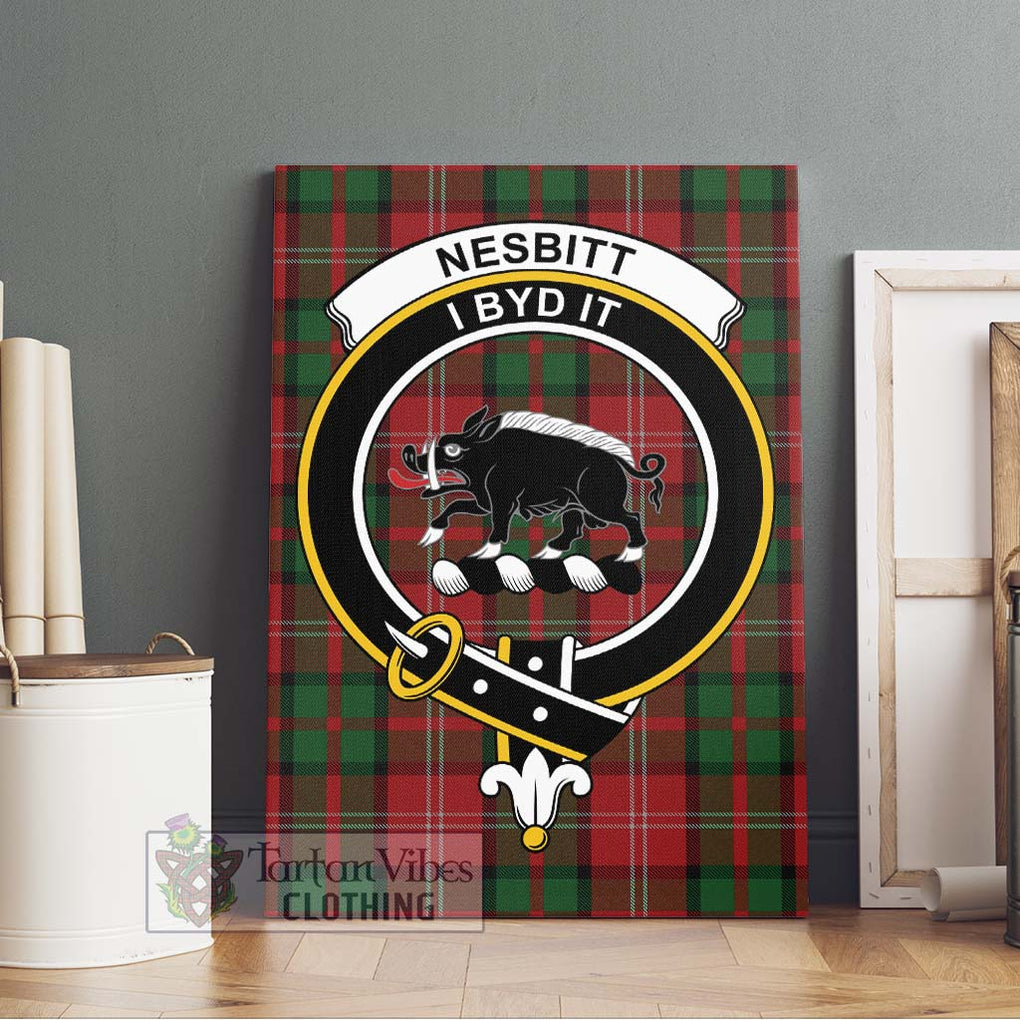 Nesbitt Tartan Canvas Print Wall Art with Family Crest Without Frame - Tartan Vibes Clothing