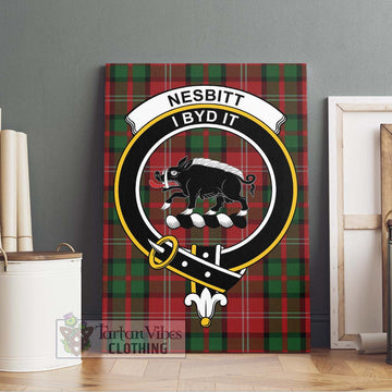 Nesbitt Tartan Canvas Print Wall Art with Family Crest