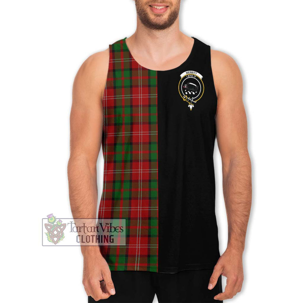 Nesbitt Tartan Men's Tank Top with Family Crest and Half Of Me Style Men - Tartanvibesclothing Shop