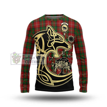 Nesbitt Tartan Long Sleeve T-Shirt with Family Crest Celtic Wolf Style