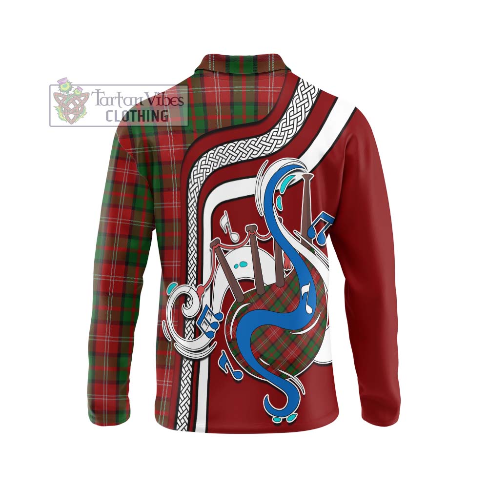 Tartan Vibes Clothing Nesbitt Tartan Long Sleeve Polo Shirt with Epic Bagpipe Style