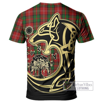 Nesbitt Tartan T-Shirt with Family Crest Celtic Wolf Style