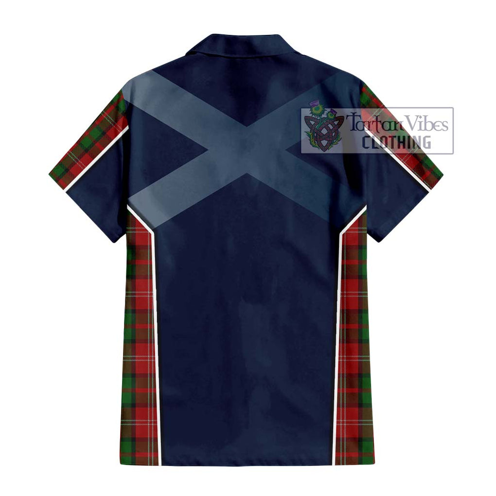 Nesbitt Tartan Short Sleeve Button Shirt with Family Crest and Lion Rampant Vibes Sport Style - Tartan Vibes Clothing