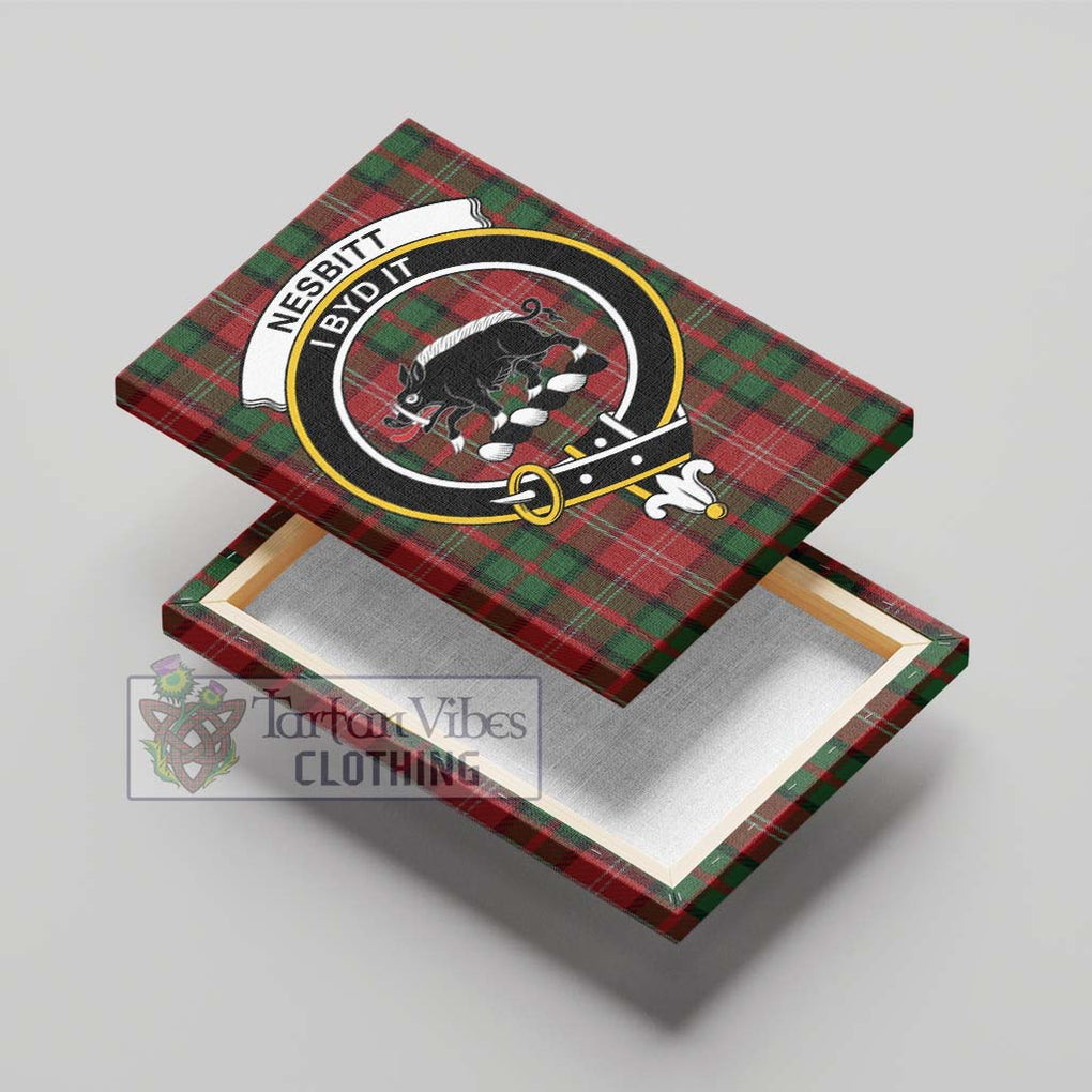 Nesbitt Tartan Canvas Print Wall Art with Family Crest - Tartan Vibes Clothing