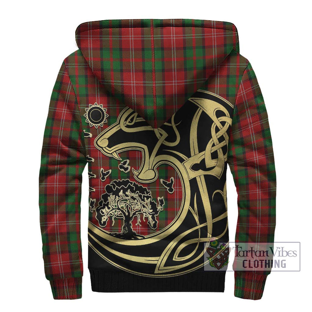 Nesbitt Tartan Sherpa Hoodie with Family Crest Celtic Wolf Style - Tartan Vibes Clothing