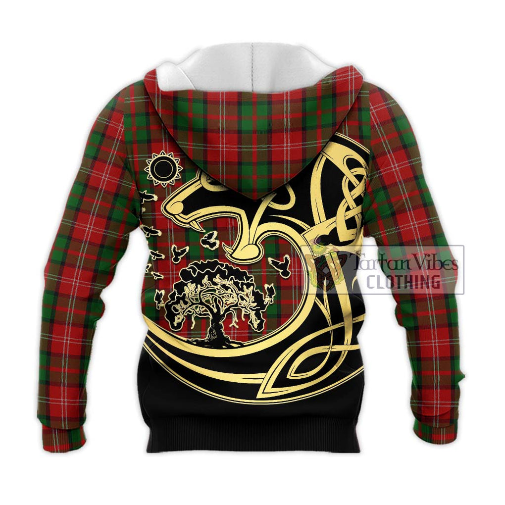 Nesbitt Tartan Knitted Hoodie with Family Crest Celtic Wolf Style - Tartan Vibes Clothing