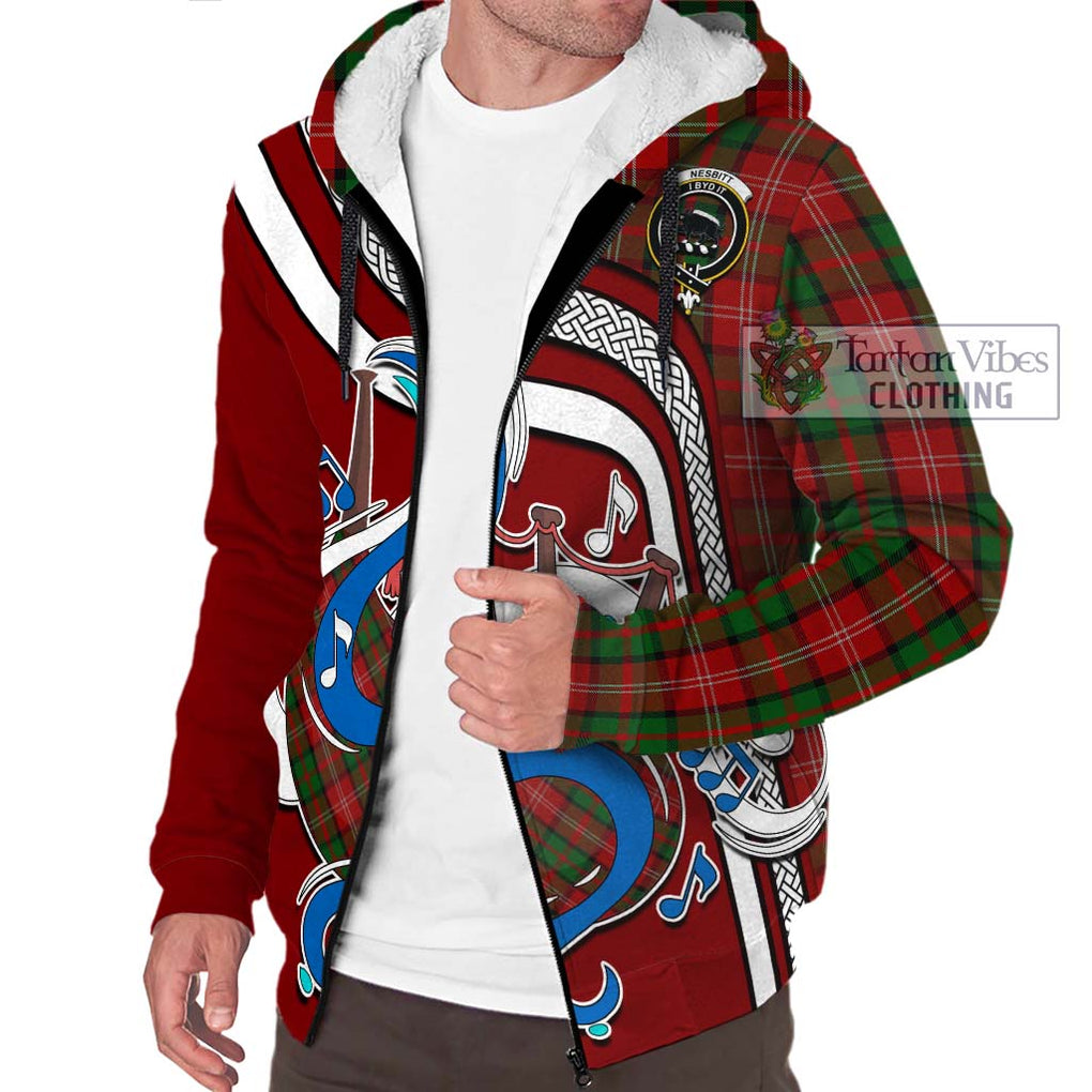 Nesbitt Tartan Sherpa Hoodie with Epic Bagpipe Style Unisex - Tartanvibesclothing Shop