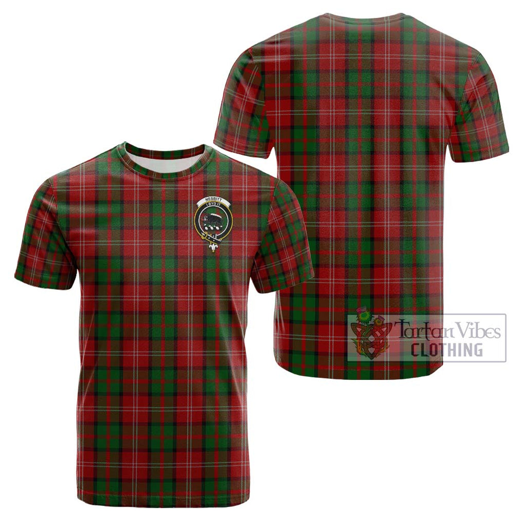 Nesbitt Tartan Cotton T-Shirt with Family Crest Kid's Shirt - Tartanvibesclothing Shop