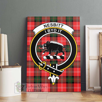 Nesbitt (Nisbet) Tartan Canvas Print Wall Art with Family Crest