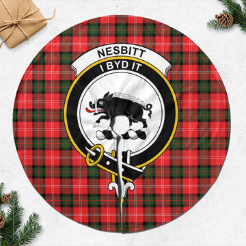 Nesbitt (Nisbet) Tartan Christmas Tree Skirt with Family Crest