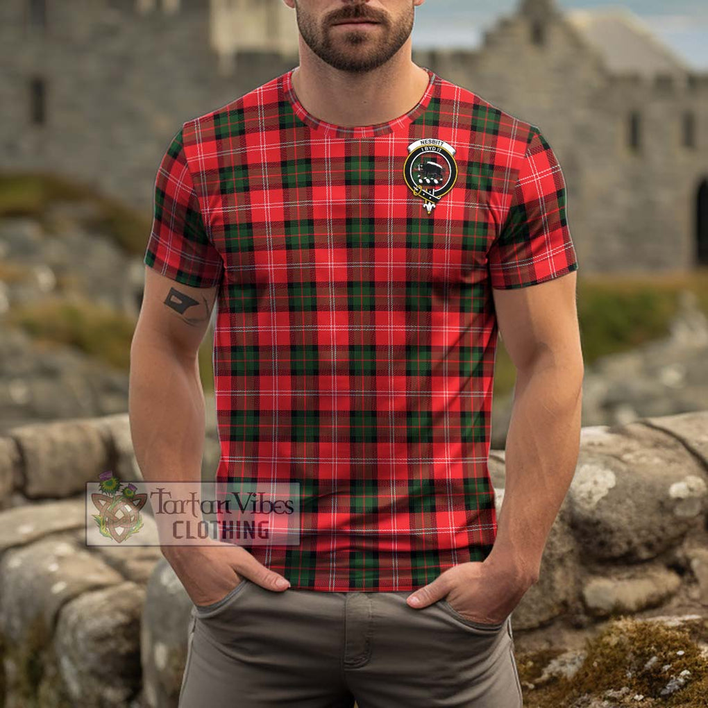 Nesbitt (Nisbet) Tartan Cotton T-Shirt with Family Crest Men's Shirt - Tartanvibesclothing Shop