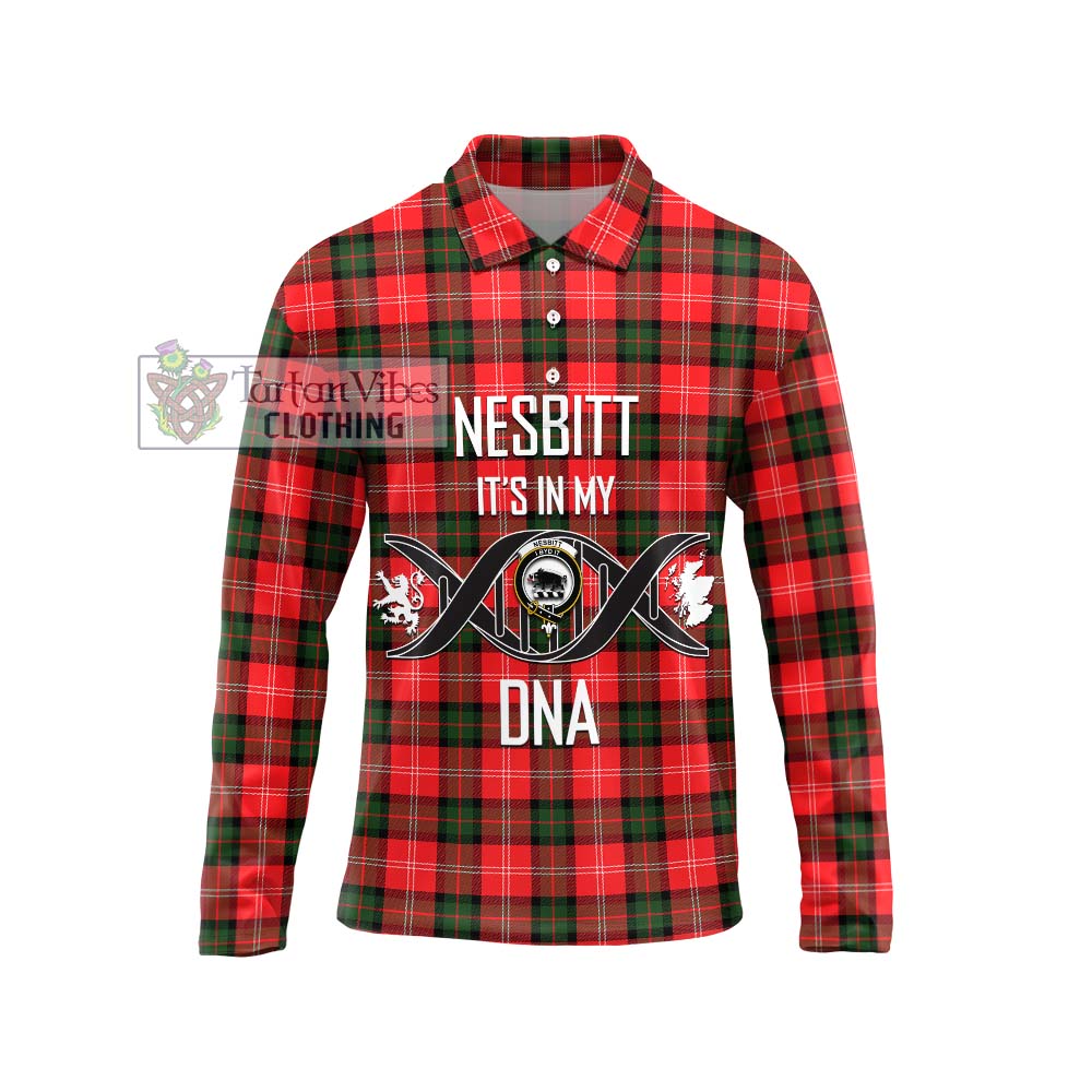 Nesbitt (Nisbet) Tartan Long Sleeve Polo Shirt with Family Crest DNA In Me Style Unisex - Tartanvibesclothing Shop