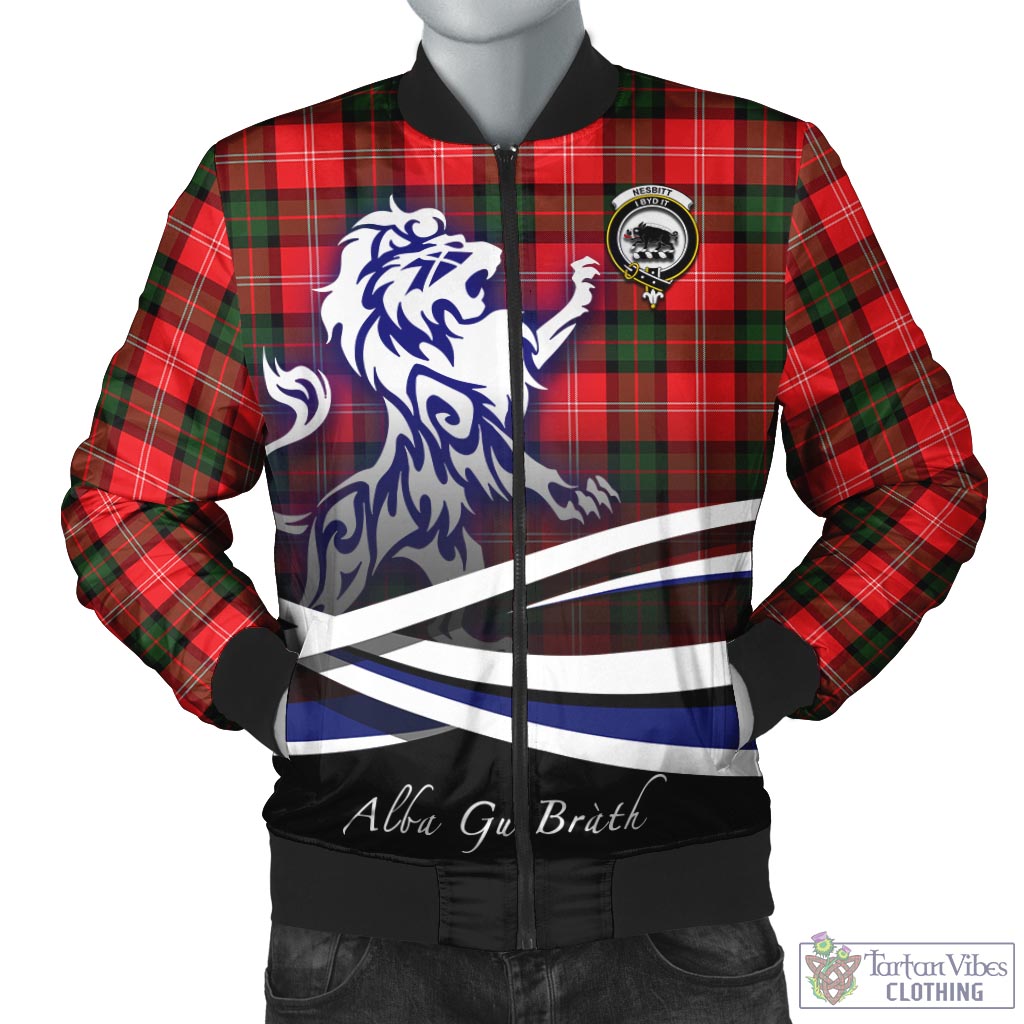 Tartan Vibes Clothing Nesbitt Modern Tartan Bomber Jacket with Alba Gu Brath Regal Lion Emblem