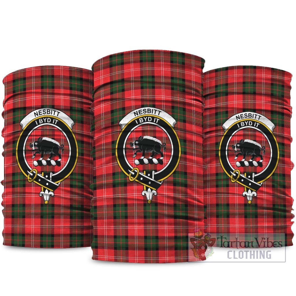 Nesbitt Modern Tartan Neck Gaiters, Tartan Bandanas, Tartan Head Band with Family Crest