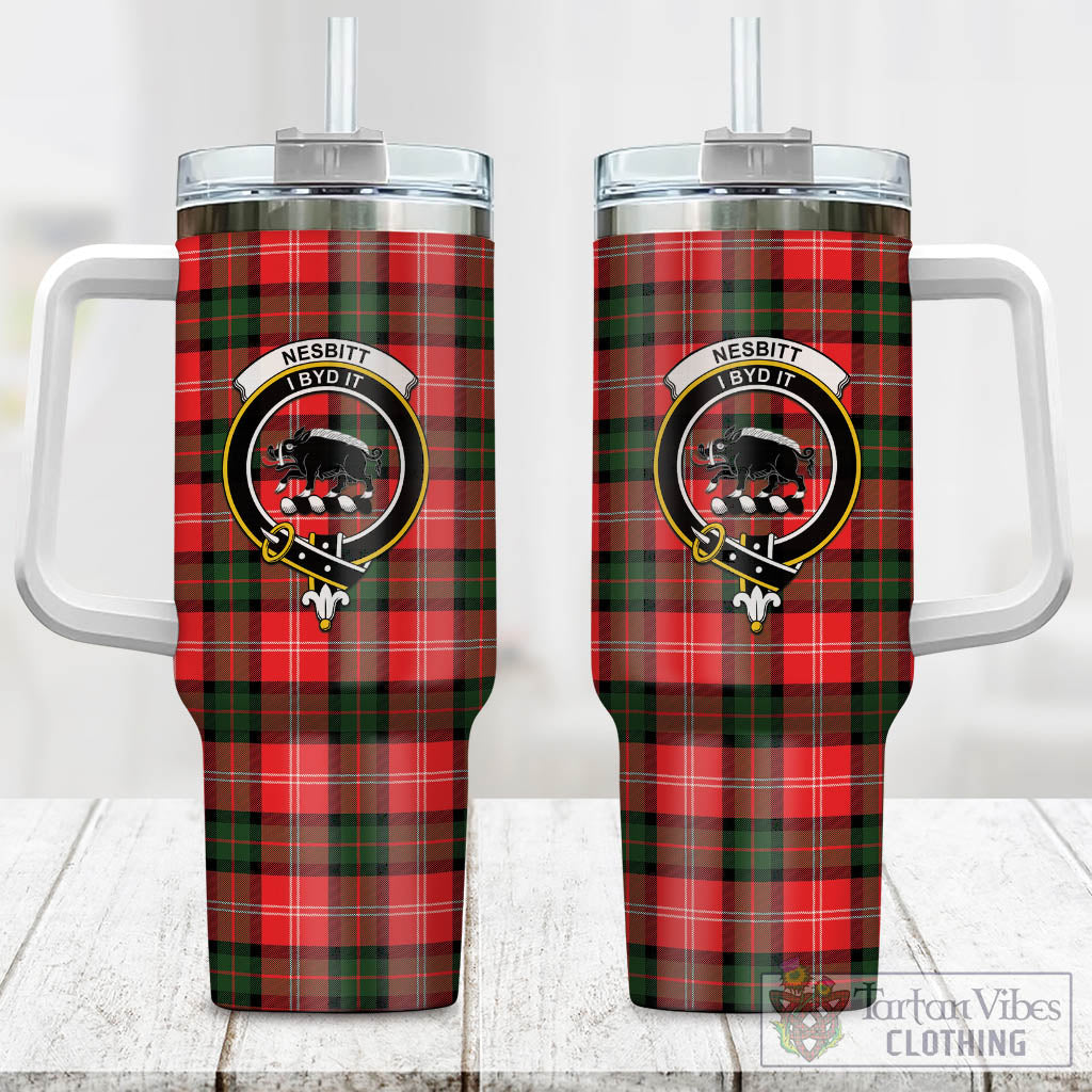 Tartan Vibes Clothing Nesbitt Modern Tartan and Family Crest Tumbler with Handle