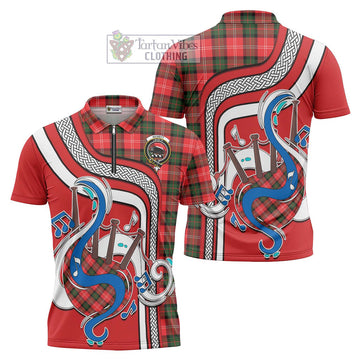 Nesbitt (Nisbet) Tartan Zipper Polo Shirt with Epic Bagpipe Style