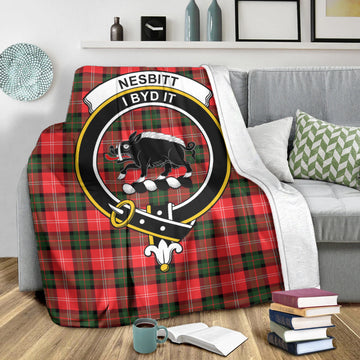 Nesbitt (Nisbet) Tartan Blanket with Family Crest