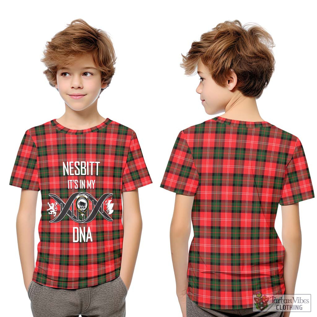 Nesbitt (Nisbet) Tartan Kid T-Shirt with Family Crest DNA In Me Style Youth XL Size14 - Tartanvibesclothing Shop