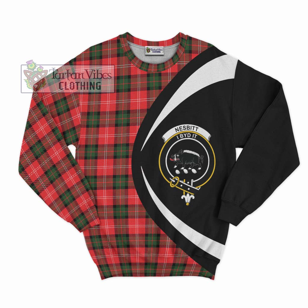 Nesbitt (Nisbet) Tartan Sweatshirt with Family Crest Circle Style Unisex - Tartan Vibes Clothing