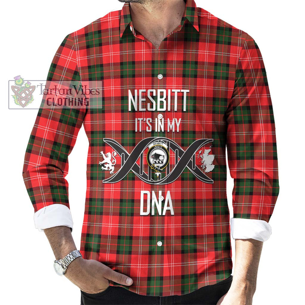 Nesbitt (Nisbet) Tartan Long Sleeve Button Shirt with Family Crest DNA In Me Style Men's Shirt S - Tartanvibesclothing Shop