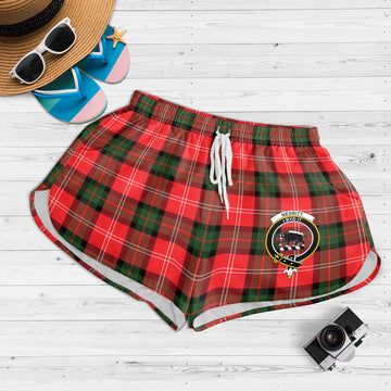 Nesbitt (Nisbet) Tartan Womens Shorts with Family Crest