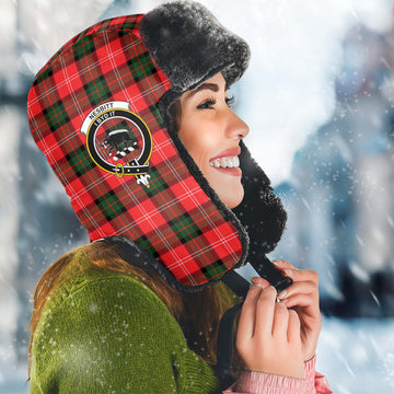 Nesbitt (Nisbet) Tartan Winter Trapper Hat with Family Crest