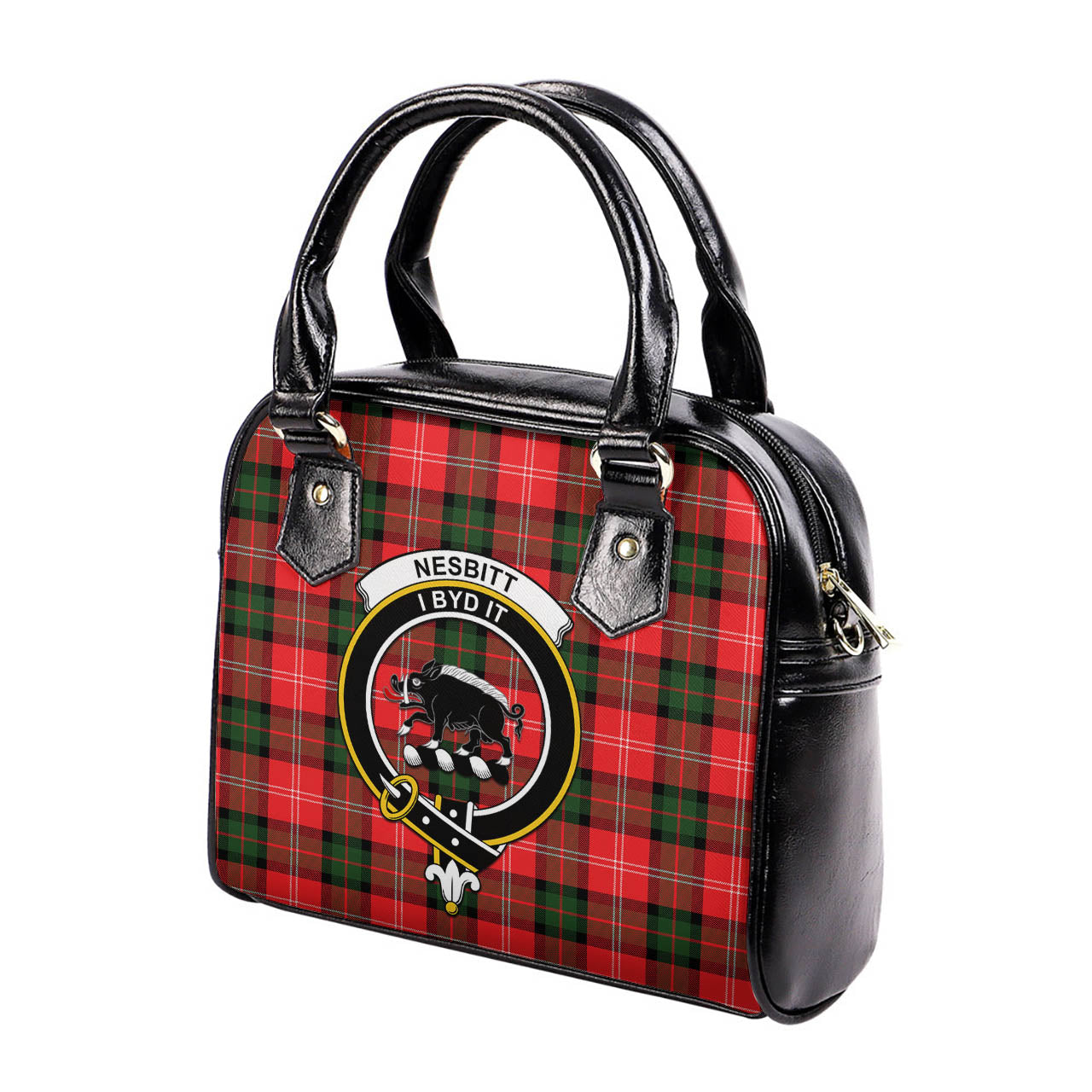 Nesbitt Modern Tartan Shoulder Handbags with Family Crest - Tartanvibesclothing