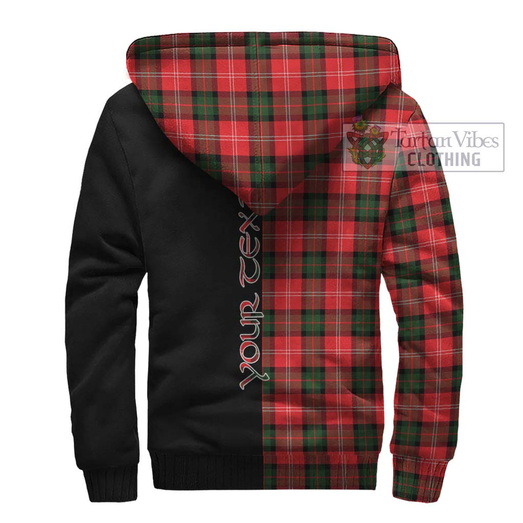 Nesbitt (Nisbet) Tartan Sherpa Hoodie with Family Crest and Half Of Me Style - Tartanvibesclothing Shop