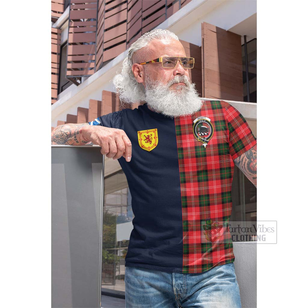 Tartan Vibes Clothing Nesbitt Modern Tartan Cotton T-shirt with Scottish Lion Royal Arm Half Style