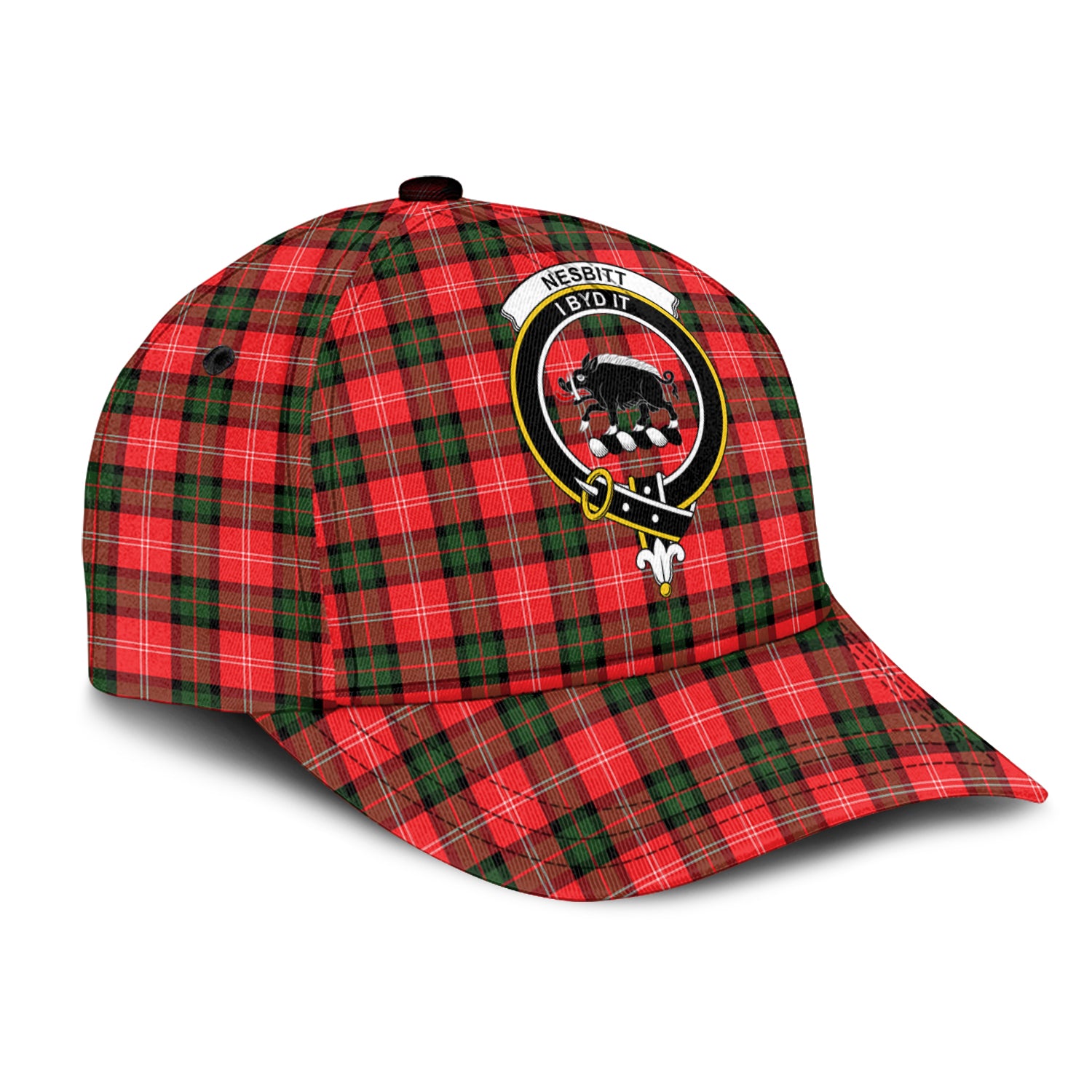 Nesbitt (Nisbet) Tartan Classic Cap with Family Crest - Tartan Vibes Clothing