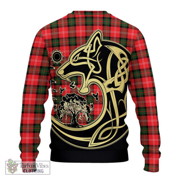 Nesbitt (Nisbet) Tartan Ugly Sweater with Family Crest Celtic Wolf Style