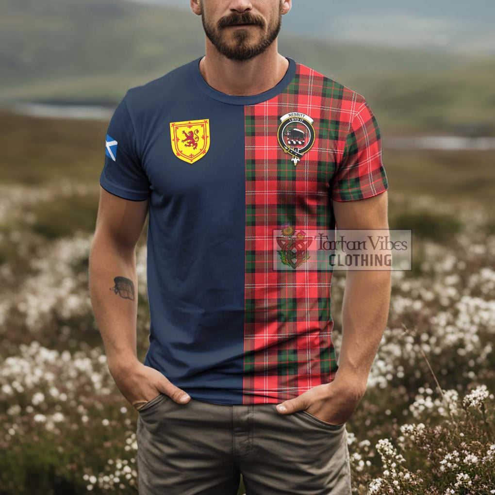 Tartan Vibes Clothing Nesbitt Modern Tartan T-Shirt Alba with Scottish Lion Royal Arm Half Style